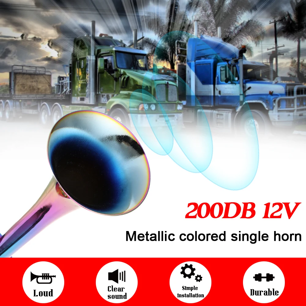 KKMOON Универсальный 200DB громкий обтекатель воздуха для автомобиля 12 V/24 V Одиночный труба компрессор Bocina для грузовых автомобилей