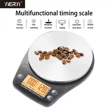 Yieryi 3 кг/0,1 г кофейные весы с таймером стеклянная поверхность высокоточные Цифровые кухонные электронные весы с точной подсветкой