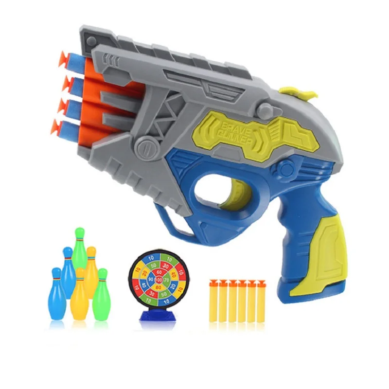 Airsoft Air Guns Toy Gun With 6PCS Bullets Bowling Bottle Plastic Gun Outdoor Fun Sports Toy Gift for Children (6)