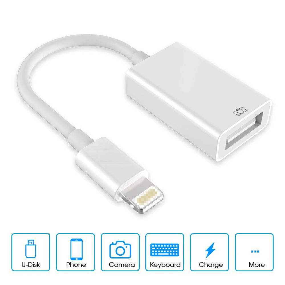 Adaptador de USB, Cable Otg macho 8 pines a USB compatible con teléfono 6, 7, 8 X, conector lightning iOS 13|Transformadores y adaptadores de teléfonos| - AliExpress