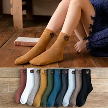 Мопс Ограниченная серия, Япония, Sokken, Корейская версия, осень и зима, новинка, плюс бархат, толстые теплые женские носки, имитация пола