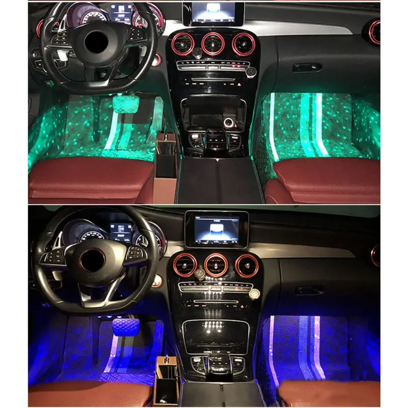 7 цветов, Звездный светильник для автомобиля, неоновый светильник для интерьера