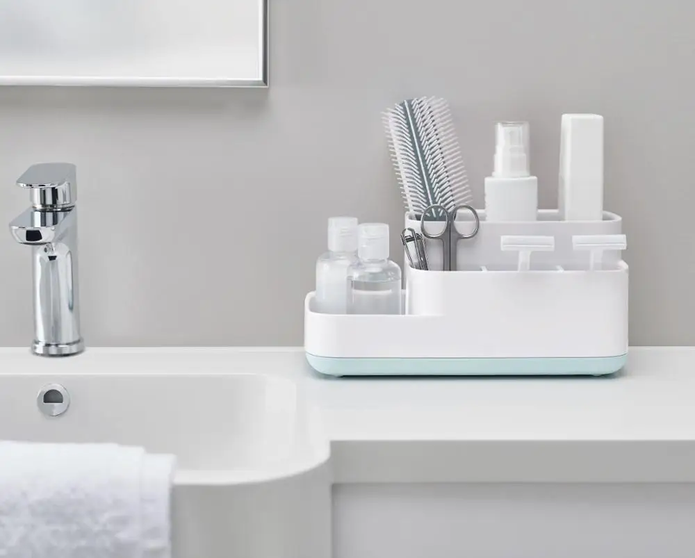 Easy Store Bathroom Caddy Large Toothbrush Holder Bathroom Toothbrush Storage Rack Caddy Stands Hanger