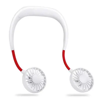 

Hands-free Neck Band Hands-Free Hanging USB Rechargeable Dual Large Speed Range Fan Mini Air Cooler Summer Portable
