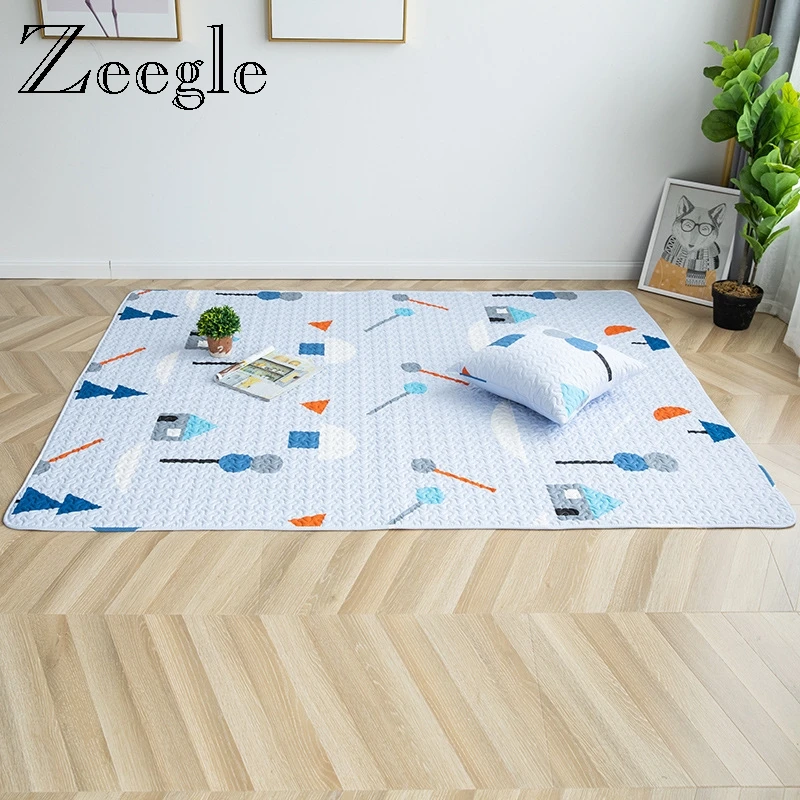Zeegle Simple Rugs and Carpets for Home Living Room Anti-slip Bedside Carpet Mat Soft Kids Room Area Rug Washable Floor Carpet