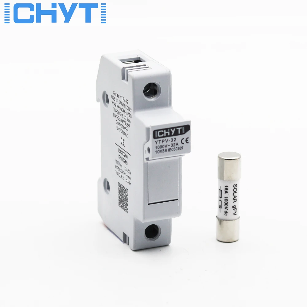 

PV Solar Fuse 1000V DC Fusible 10x38 gPV, Fuse Holder for Solar System Protection YTPV-32