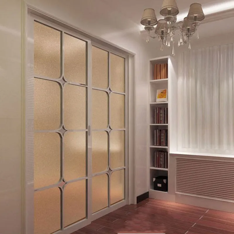 

Gold Frosted Decorative Vinyl Film Window Stickers Static Privacy Film Glass Film Translucent opaque Bedroom Office Home Decor