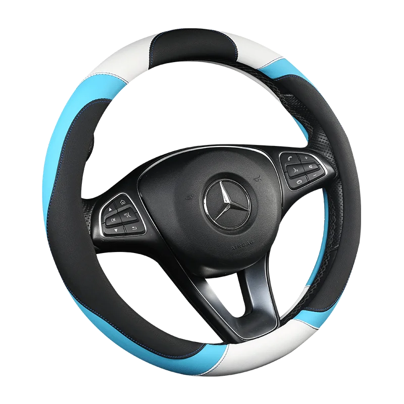 Leather Steering Wheel Cover Universal Fit diameter 36cm to 티몬