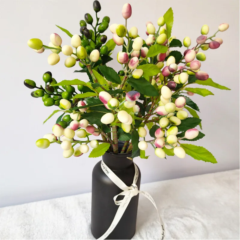 Christmas Decorations Artificial Plant Berry Flower Fake Olive Fruit Bean Branch 