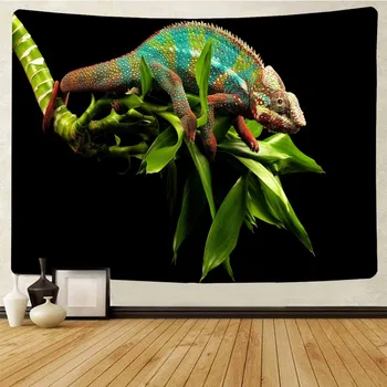 

Animals Wall Tapestry 3D Chameleon Print Cartoon Microfiber Wall Hanging Bedroom Decor Bedspread Wall Carpet Soft Picnic Mats