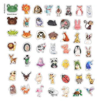 

50Pcs Cute Watercolor Animal Sticker Fashion Style Graffiti Stickers For Suitcase Cool Laptop Stickers Skateboard Sticker