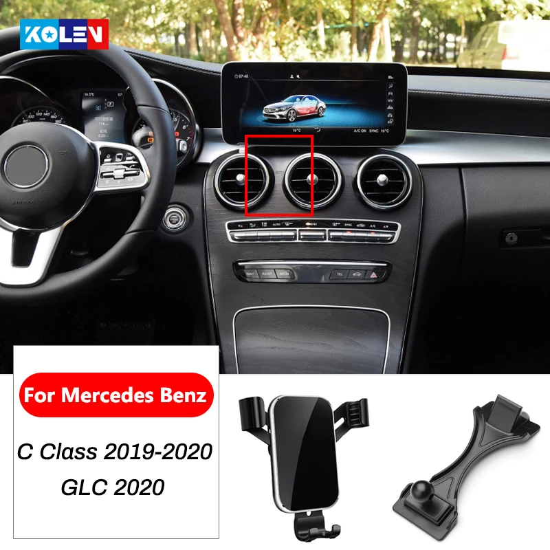 Car Mobile Phone Holder For Mercedes Benz C Class GLC W205 X253 GPS Air Outlet Vent Mount Gravity Bracket Stand Auto Accessories