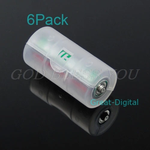 6x AA to C Size Battery Converter Adaptor Adapter Case Drop Shipping |