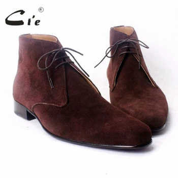 

cie calf leather suede leather bottom men boot plain toe gentleman causal dress shoes plus size handmade bespoke shoes A78(6)