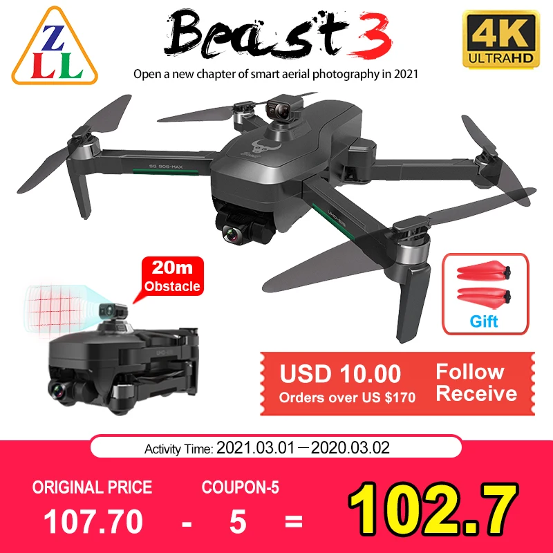ZLL SG906 MAX SG906 PRO 2 GPS Drone 4K HD kamera lazer engellerden kaçınma 3-Axis Gimbal WiFi FPV profesyonel RC dört pervaneli helikopter
