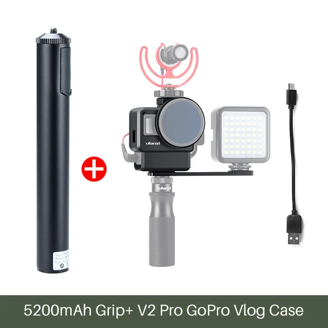 Для DJI OSMO Pocket 5200 мАч 2 в 1 Удлинительный полюс Внешний Аккумулятор ручка для Gopro Hero 7 6 5 EKEN Sjcam Vlog Stick Grip - Цвет: Sliver