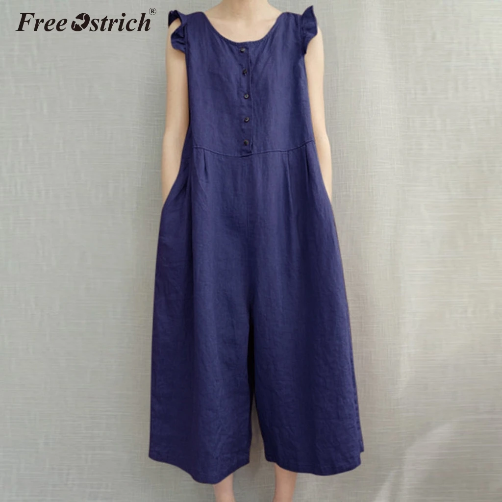 Free Ostrich Women Overall Casual Rompers Sleeveless O-Neck Slim Jumpsuit Long Playsuit Sexy Bodysuit Mono Mujer Verano N30 Free Ostrich Women Overall Casual Rompers Sleeveless O-Neck Slim Jumpsuit Long Playsuit Sexy Bodysuit Mono Mujer Verano N30
