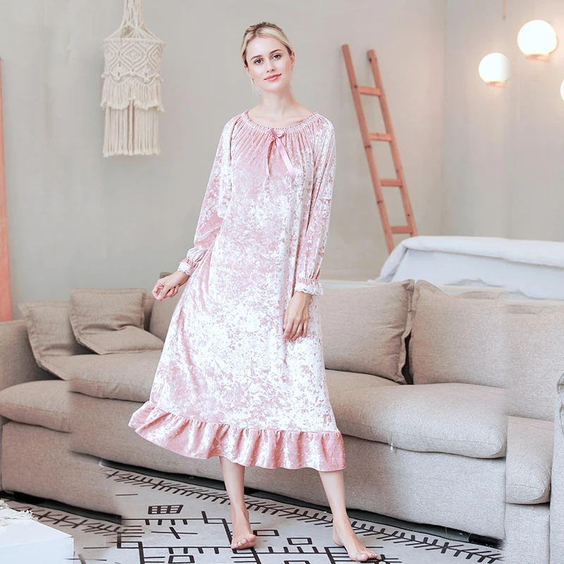 Novelty Clothes Autumn Winter New Female Nightgown Night Dress Women