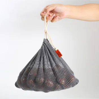 

Reusable Bags Cotton Vegetable Bags Mesh Bag With Drawstring Home Kitchen Fruit And Vegetable Handbag Women Shopping Bags Y