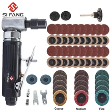 Meuleuse d'angle pneumatique de 1/4 pouces, polisseuse à 90 degrés, Kits de gravure avec disques de ponçage de 2 pouces