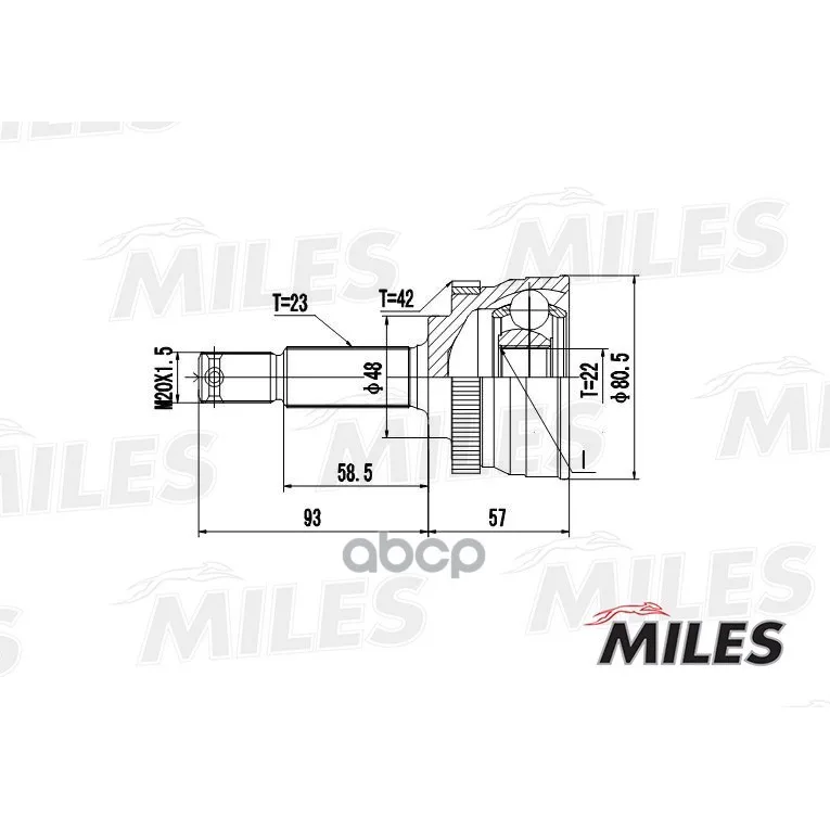 Шрус Nissan Micra 1.0 92-03 Нар.(Abs) Miles Ga20303 Miles арт. GA20303