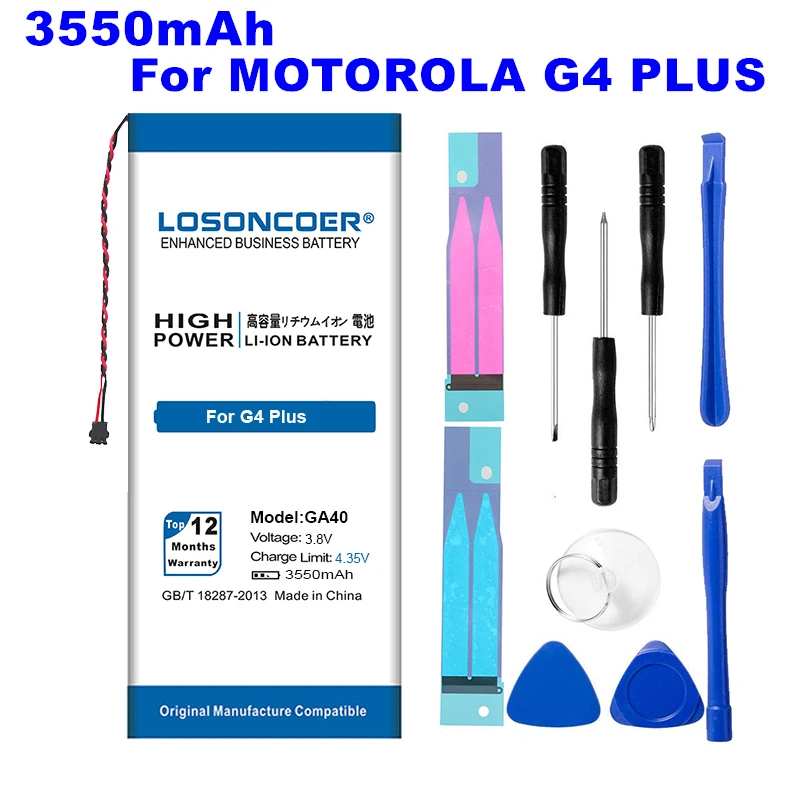 LOSONCOER 3550 мА/ч, GA40 Батарея для Motorola Moto G4 плюс XT1625 XT1622 XT1644 XT1643 xt1626 Замена Батарея SNN5970A