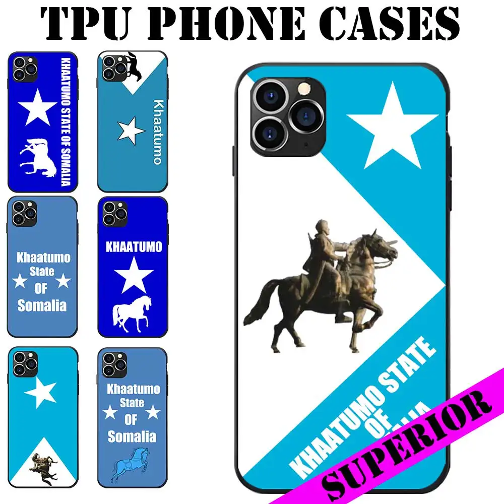 Мягкие ТПУ чехлы для телефонов iPhone 5 6 7 8 S XR X Plus 11 Pro Max SE 2020 Khaatumo State Somalia Flag Theme |