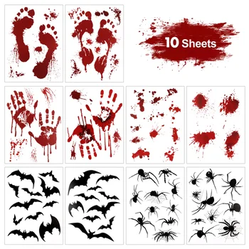 

TOPBATHY 10 Sheets Halloween Window Clings High Quality PVC Window Decals Glue-free Window Stickers for Halloween Party Supplies