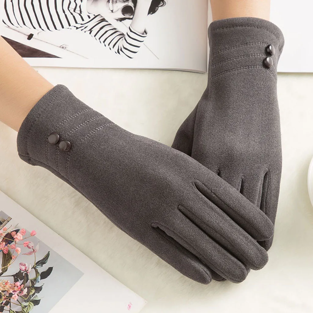 Womens Winter Warm Gloves Wrist Mittens Driving Ski Glove Spring Autumn New plus size Fashion Simplicity navy Glove