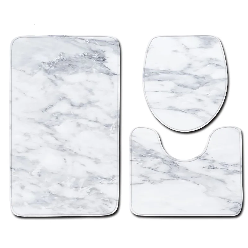 

Bath Mats Printed Marble Carpet Toliet Cover Kitchen Floor Mat Absorbent Foot Pad Anti Slip Washable Bathroom Mat Home Decor