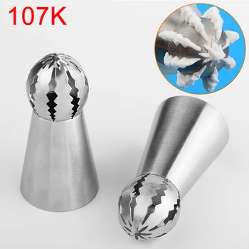 

107K# Russian Pastry Nozzles Tulip Icing Piping Cream Nozzles Tips Coupler Decorating Tips Set Cake Cupcake Decorator