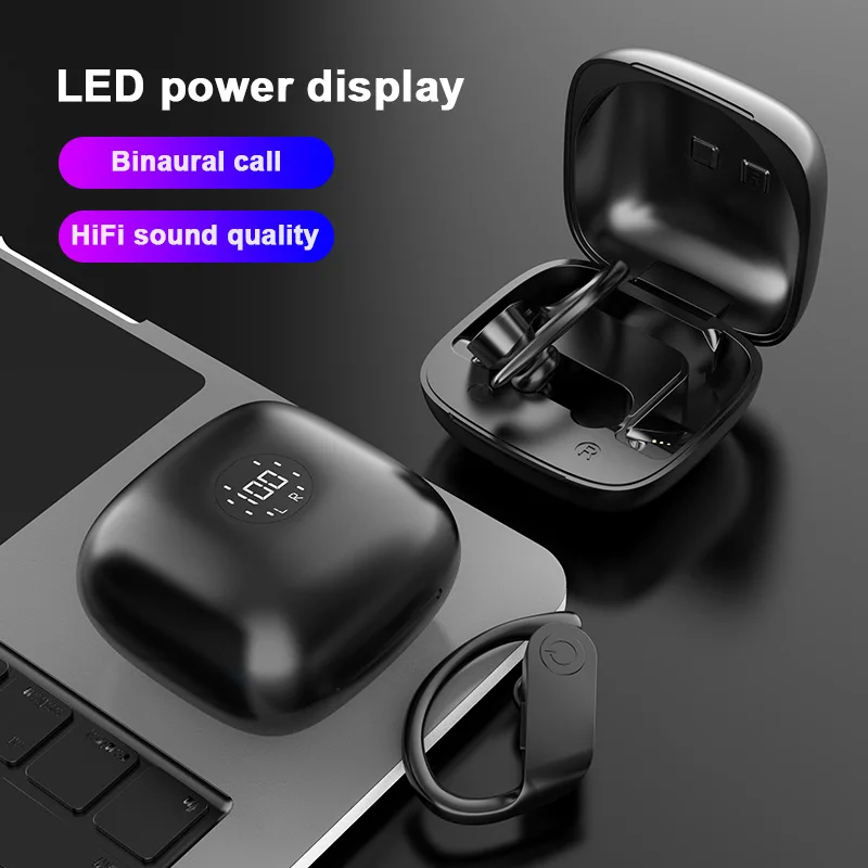 

New TWS Bluetooth Headset 5.0 Wireless lug LED digital display Headset Sport Business Headset