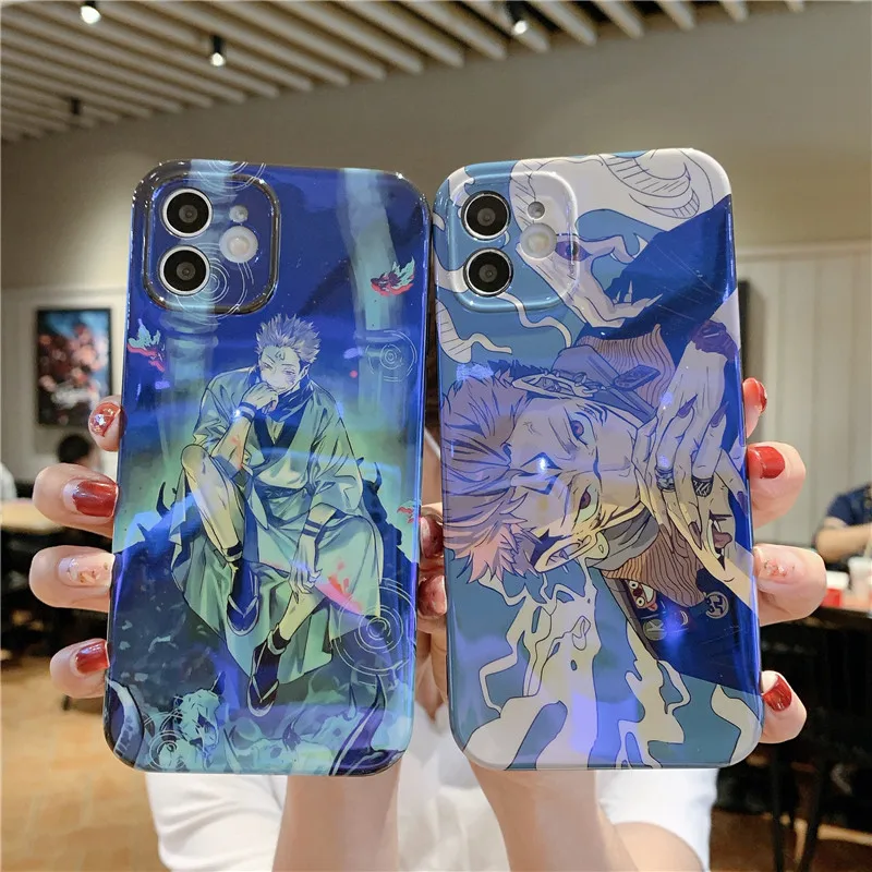 Hot Anime Jujutsu Kaisen Gojo Satoru Blu Ray Phone Case For IPhone 12 