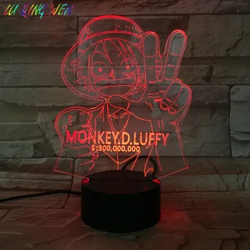 

Japan Manga 3d Led Night Light Monkey D. Luffy Action Figure Boy Child Gift Japanese Anime One Piece Night Lamp Bedroom Decor