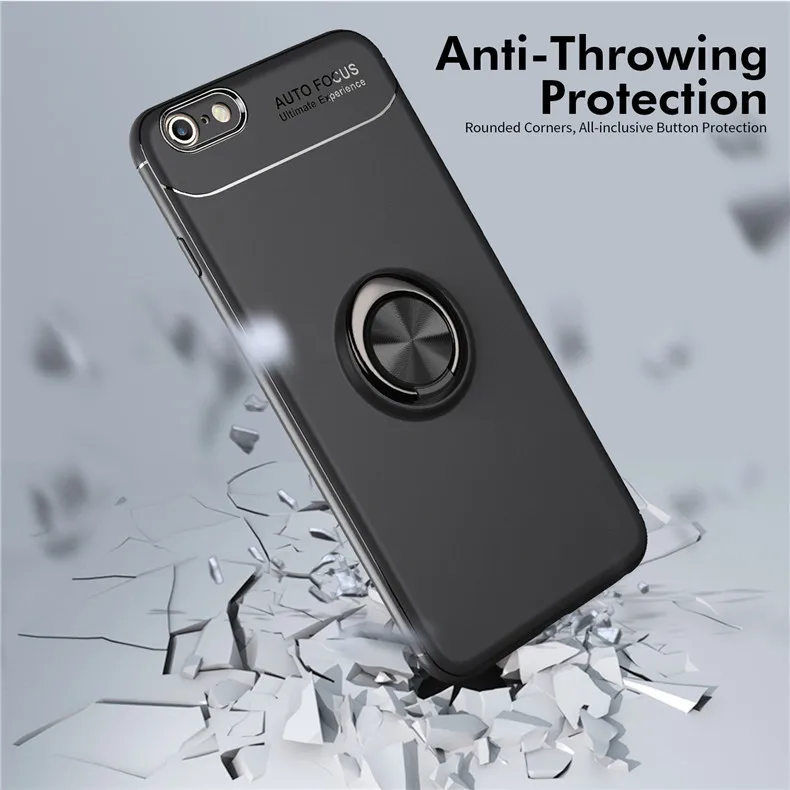 Для iphone 5, 5S, SE, 6, 6 S, 7, 8 чехол, модный, деловой, с кольцом на палец, магнитный держатель, чехол для телефона, для iphone 6, 6 S, 7, 8 Plus, чехол