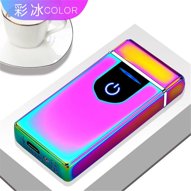 ICE Colorful Новинка, двойная плазменная дуговая зажигалка, ветрозащитная электронная USB зарядка, сигарета для курения, электрические зажигалки, аксессуары для курения - Цвет: ICE Colorful