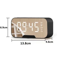 Multifunction Alarm Clock Mirror LED Alarm Clock Multifunction Wireless Bluetooth Music Player Electronic Digital Alarm Clock