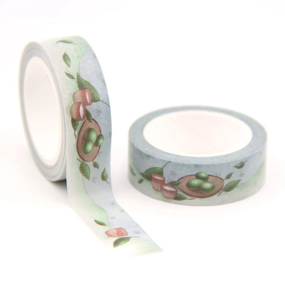 

1PC/lot 15MM*10M The FIFTH Solar Term Green Leaves washi tape Masking Tapes Decorative Stickers DIY Stationery School Supply