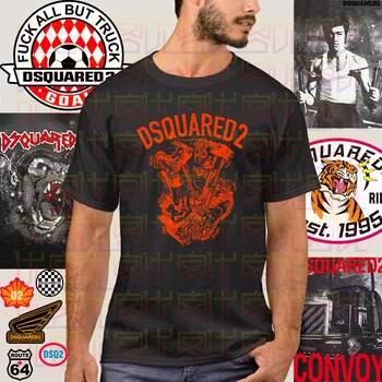 

New Dsq2 T-Shirt Short Sleeve Slim Fit Printed Logo Printed Tee Unisex Size S-3X for Men Tops O Neck Cotton Tees Tops
