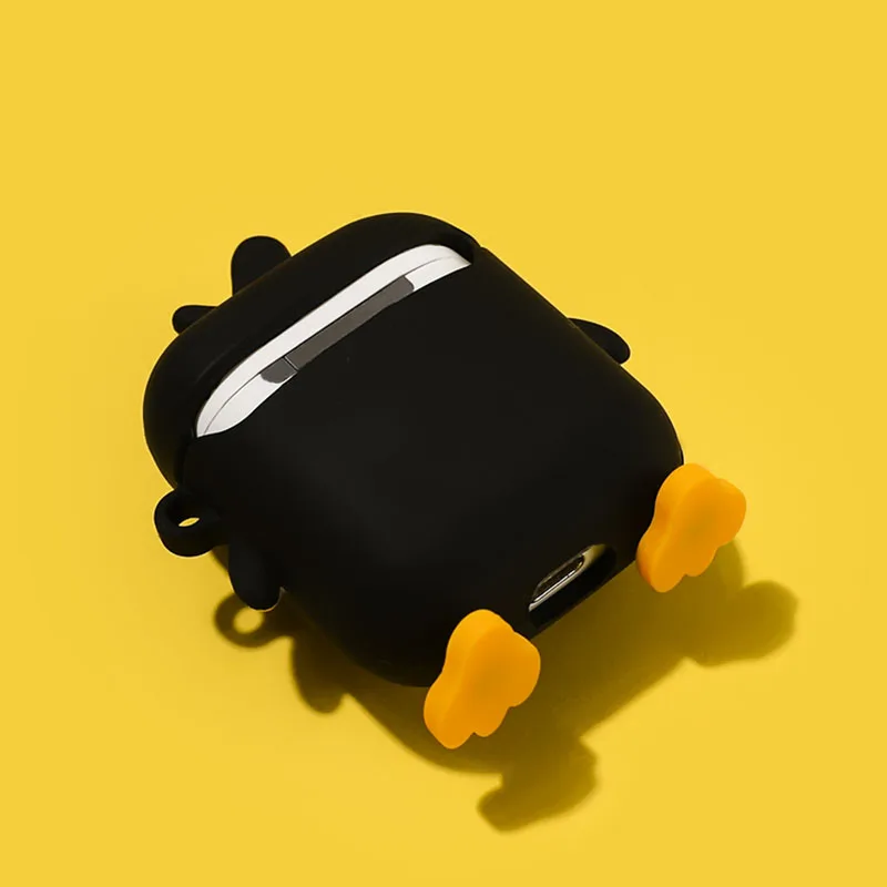 3D Cute Black Duck Wireless Bluetooth Headset Silicone Protective