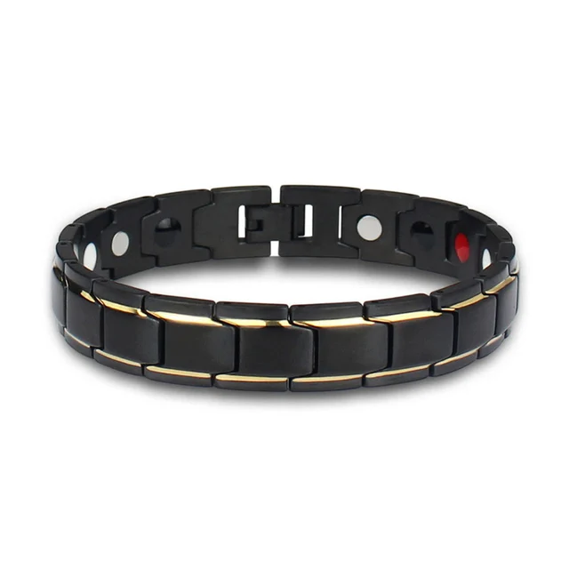 Gold-Black-Magnetic-bracelet-man
