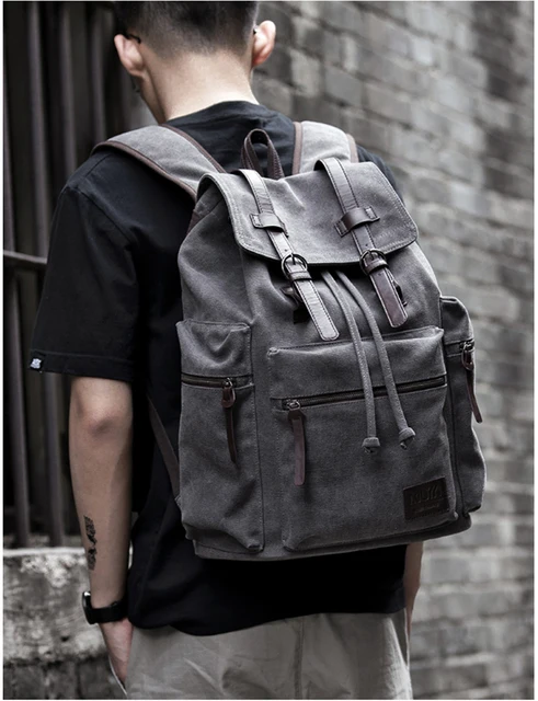 CITYCARRY / Laptop Travel Backpack / GN GY Canvas