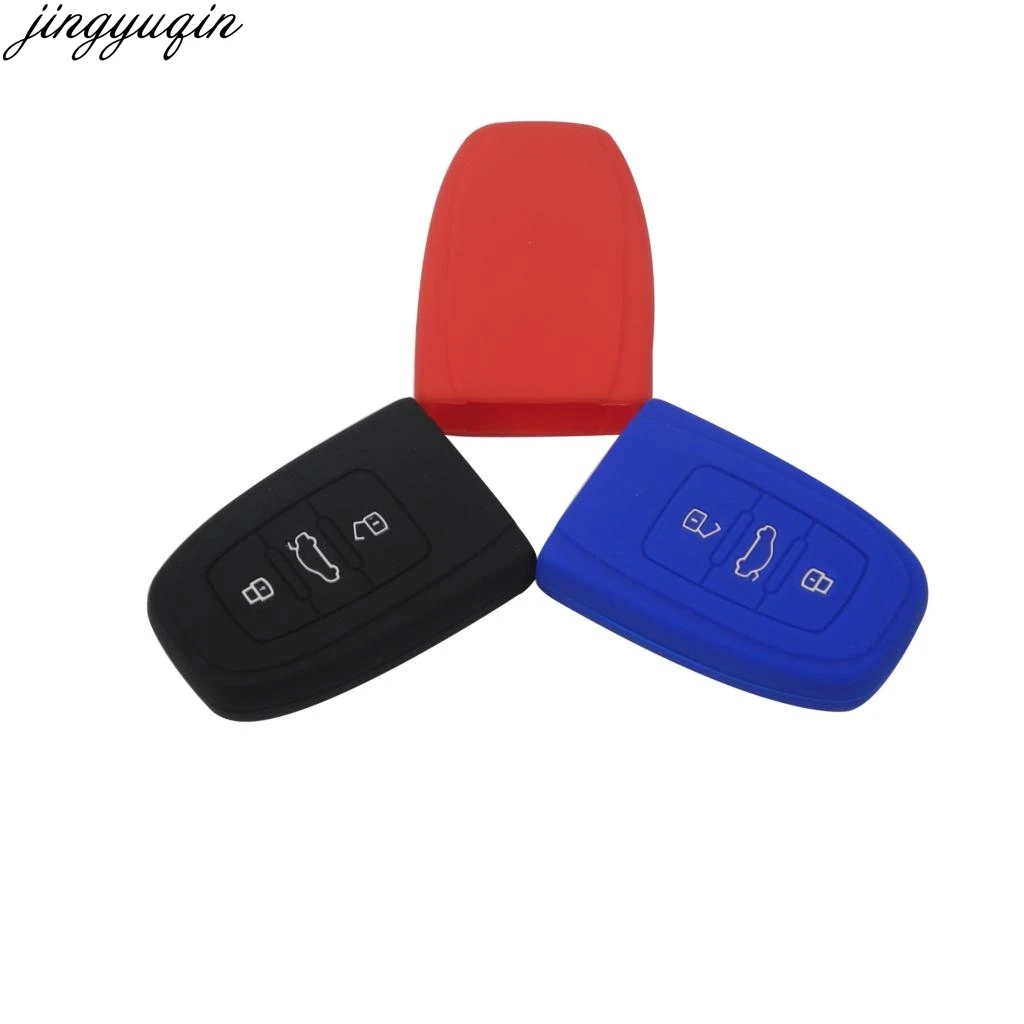 jingyuqin 30pcs/lot 3 Buttons Silicone Car Remote Key Fob Shell Cover Case For Audi A4L Q5 A8 C7 new A6L SQ5 RS5 | Автомобили и