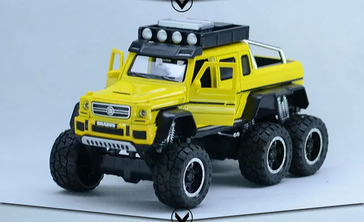 1:32 автомобиль с высокой имитацией сплава BEN AMG G63 6X6 пикап Внедорожник внедорожный автомобиль оттягивающий модель литые Автомобили детские игрушки - Цвет: VB32365Y no box