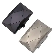 Automatic Men Belt Buckle Black Silver Color Trendy Alloy Fit for 3.5cm Leather Waistband Western Apparel Accessories