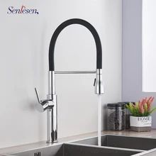 Senlesen Кухонный Кран хромированный никель смеситель двойной выход горячей и холодной воды раковина кран