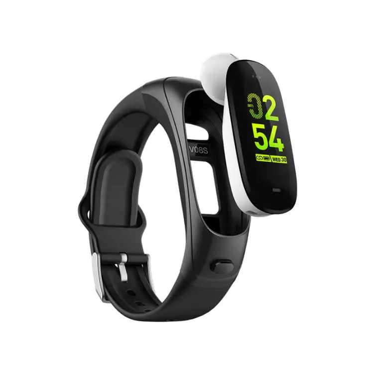 

High quality V08S Smart Bracelet Bluetooth Headset Two-in-one Calling Sports Metering Heart Rate Blood Pressure Monitoring band