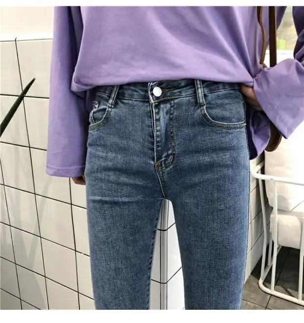 Women Hight Waisted Wide Leg Jeans Summer Autumn Stretch Slim Ankle Length Button Pockets Denim Flare Pants Plus Size