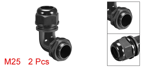 M25 for 10-14mm Uxcell 2 шт. M16 M20 M25 M32 кабельный ввод 90 градусов Водонепроницаемый шарнир для 4-7 мм 6-10 мм 6-11 мм 9-14mm13-18mm Dia кабель черный - Цвет: M25 for 10-14mm