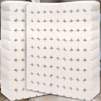 

Flexible White Toilet Paper toilet paper 10 rolls of toilet paper napkins toilet paper kitchen paper 4-layer paper 2020 new